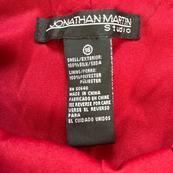 Jonathan Martin Studio Vintage Y2K Midi Dress Silk Ruffle Sleeveless Womens 16 - Picture 7 of 9